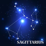 Symbol Sagittarius Zodiac Sign Vector Illustration