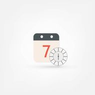 Clock and Calendar Icon N2