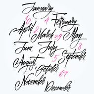 Title of months the year Numbers from 0 to 9