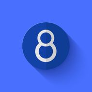 Vector modern flat blue circle icon N3