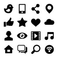 Communication Social Network Icons Set for Web Vector