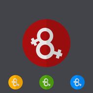 Vector modern circle icons set on gray N2