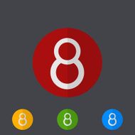 Vector modern circle icons set on gray N3