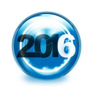 year 2016 creative round icon button design