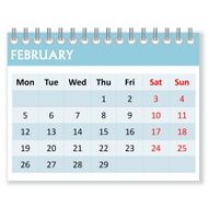 Calendar sheet for february N2