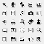 Media Icons Set as Labels