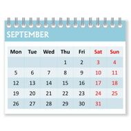 Calendar sheet for september