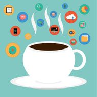 Vector Cup of Coffee with SEO icon