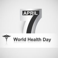 April 7 text world health day caduceus medical symbol