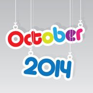 October 2014 Paper Hanging Sign -eps10 vector