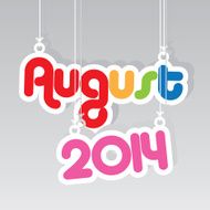 August 2014 Paper Hanging Sign -eps10 vector
