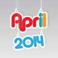 April 2014 Paper Hanging Sign -eps10 vector