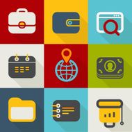 Different business icons set vintage style