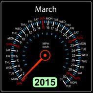 calendar speedometer car March