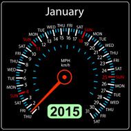 calendar speedometer car January