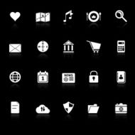 General application icons with reflect on black background