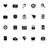 General application icons with reflect on white background