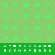 Tool bar color icons on green background