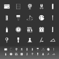 General stationary icons on gray background