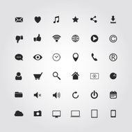Web media icons set Vector illustration