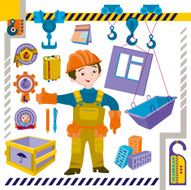 Profession the crane operator - illustration