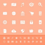 General application color icons on orange background