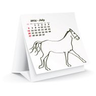 July 2014 desk horse calendar