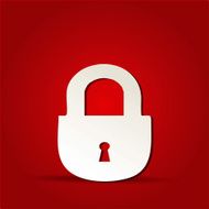 lock icon isolated on red