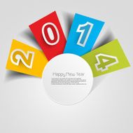 Stylish for happy new year text colorful design vector
