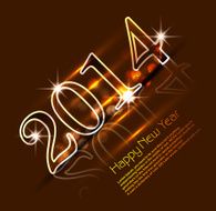 Celebration shiny for 2014 new year holiday background vector