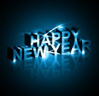 Background for New year text shiny blue colorful vector design