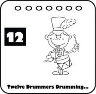 Black and White Twelve Days Of Christmas Calendar 12