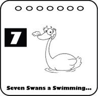 Black and White Twelve Days Of Christmas Calendar 7