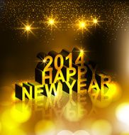 Beautiful shiny hapyy new year 2014 colorful background vector