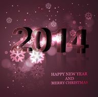 happy New Year reflection Greeting card celebration background