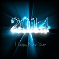 new year 2014 holidays greetings card swirl wave colorful vector