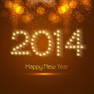 New year for 2014 celebration colorful background illustration vector
