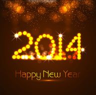 Shiny Happy new year 2014 colorful vector design