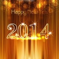 Happy New Year 2014 texture background with shiny colorful design
