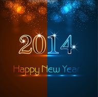 Celebration shiny for new year 2014 colorful vector background