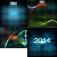 Calendar for new year 2014 collection vector