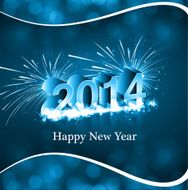 Vector 2014 new year card creative colorful background