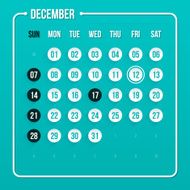 December calendar pad