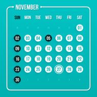November calendar design