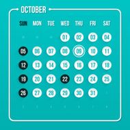 October calendar pad design