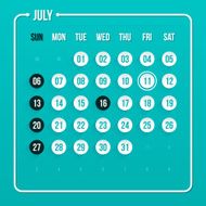 July calendar design