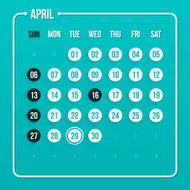 April calendar design