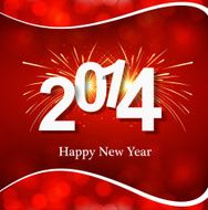 Beautiful new year 2014 colorful background vector