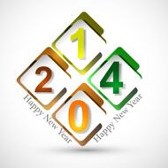 Beautiful happy new year stylish circle 2014 vector illustration