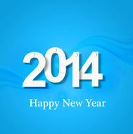 Happy New Year 2014 creative blue colorful background vector